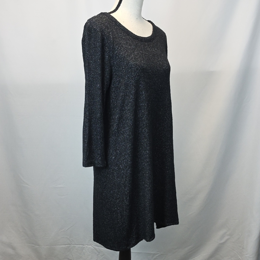 Pink Rose Charcoal Long Sleeve Dress